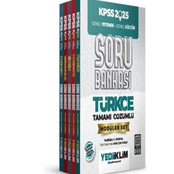 Yediiklim Yayınları 2025 KPSS Genel Yetenek - Genel Kültür Tamamı Çözümlü Modüler Set Soru Bankası