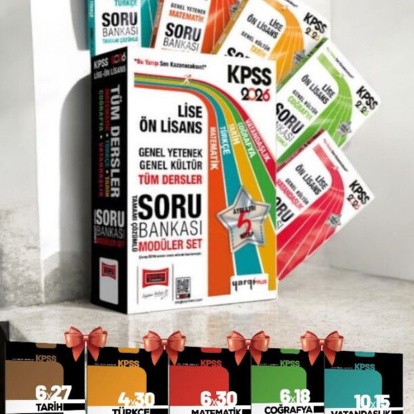 2026 KPSS Lise Ön Lisans GK-GY Tüm Dersler Tamamı Çözümlü Soru Bankası Seti (5 Kitap)-Hediye Deneme