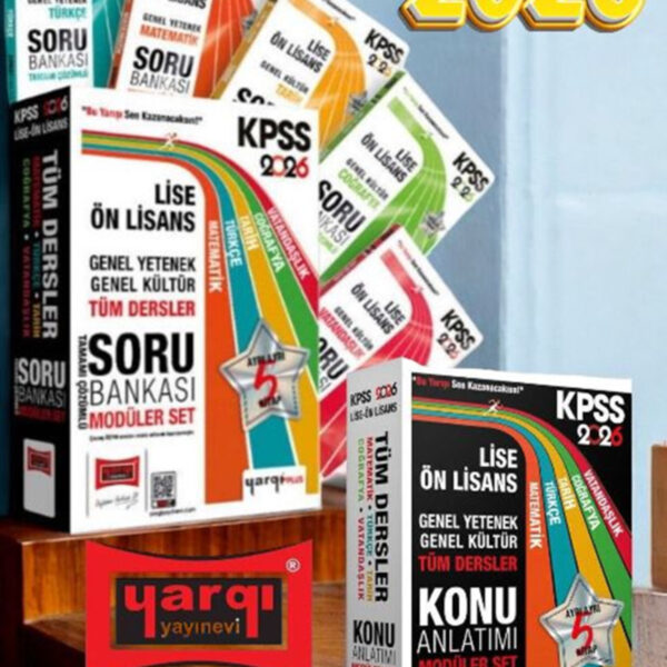 2026 KPSS Lise Ön Lisans GK-GY Tüm Dersler Tamamı Çözümlü Modüler Soru Bankası Ve Konu Anlatım Seti