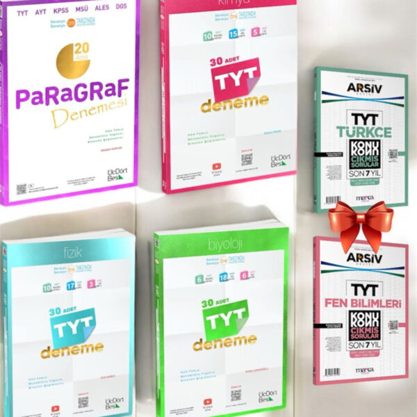 345-2025 Model TYT Fizik-Kimya-Biyoloji-Paragraf Deneme Seti-TYT Son 7 Yılın Çıkmış Soruları