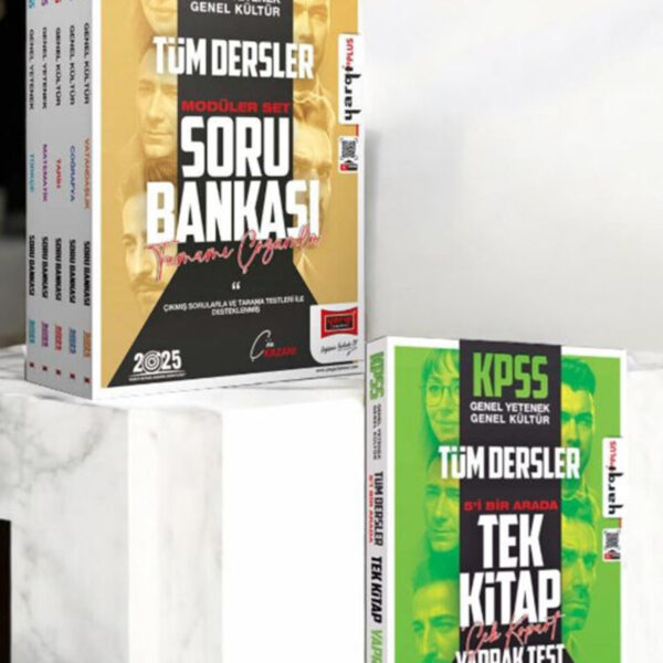2025 KPSS GK-GY Tamamı Çözümlü Soru Bankası Seti-2025 KPSS Tüm Dersler 5i Tek Kitap Yaprak Test