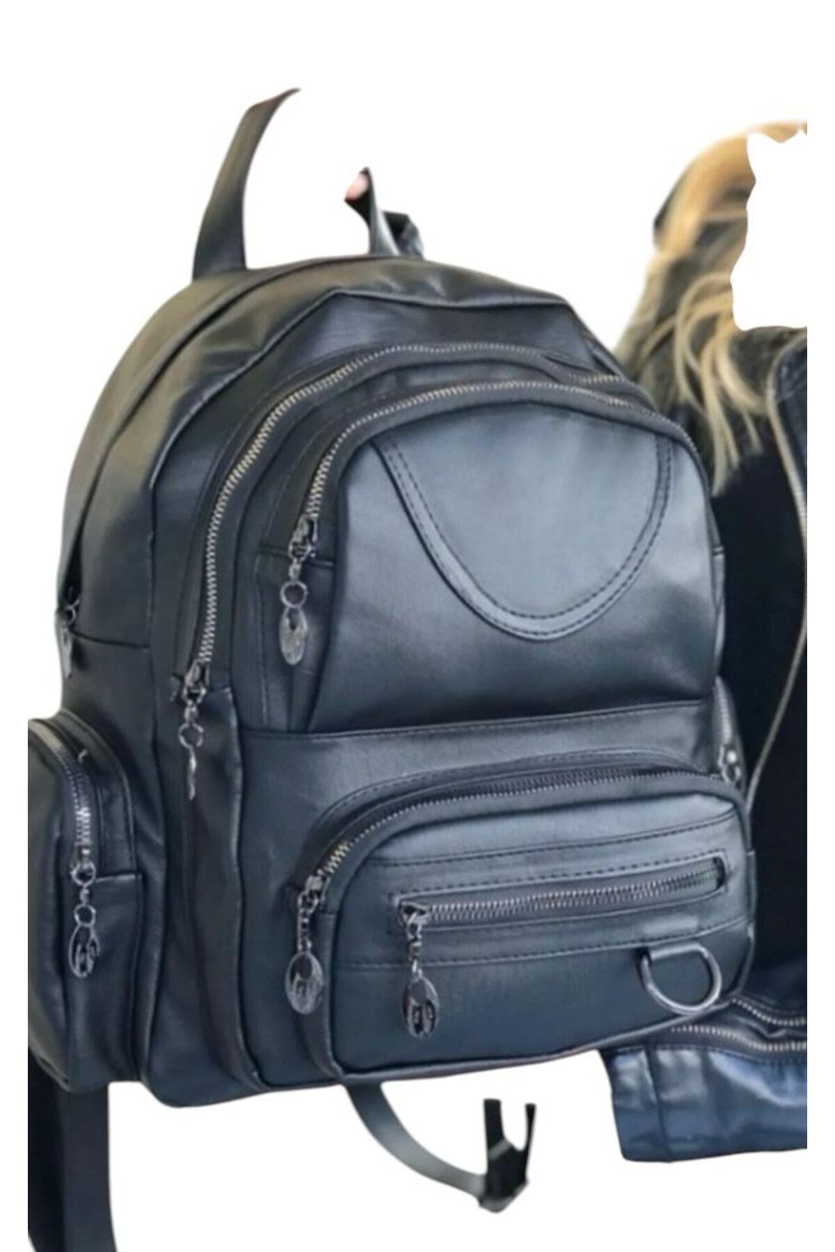 1_org_zoom-147.jpg Kadın / Genç Çok Gözlü Derı Sıyah Kadın Sırt Cantası Günlük - Görsel 1