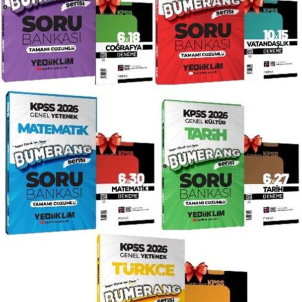 2026 Kpss Gk-gy Tamamı Çözümlü Bumerang Soru Bankası Seti Ve Kpss Deneme Seti