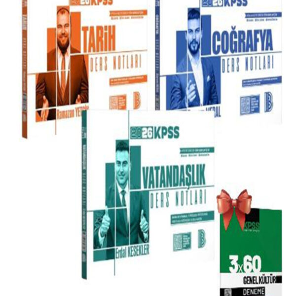2026 Kpss Genel Kültür Ders Notları Tarih-Coğrafya-Vatandaşlık 3'lü Set ve Kpss Genel Kültür Deneme