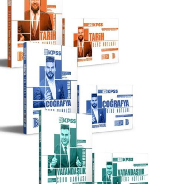 2026 KPSS Genel Kültür Ders Notları Tamamı Çözümlü Soru Bankası Seti 6'lı Set