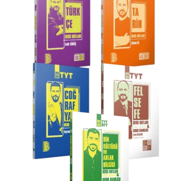 2026 Tyt Sözel Set Türkçe-Tarih - Coğrafya - Felsefe Ve Din Kültürü Ders Notları 5li Seti