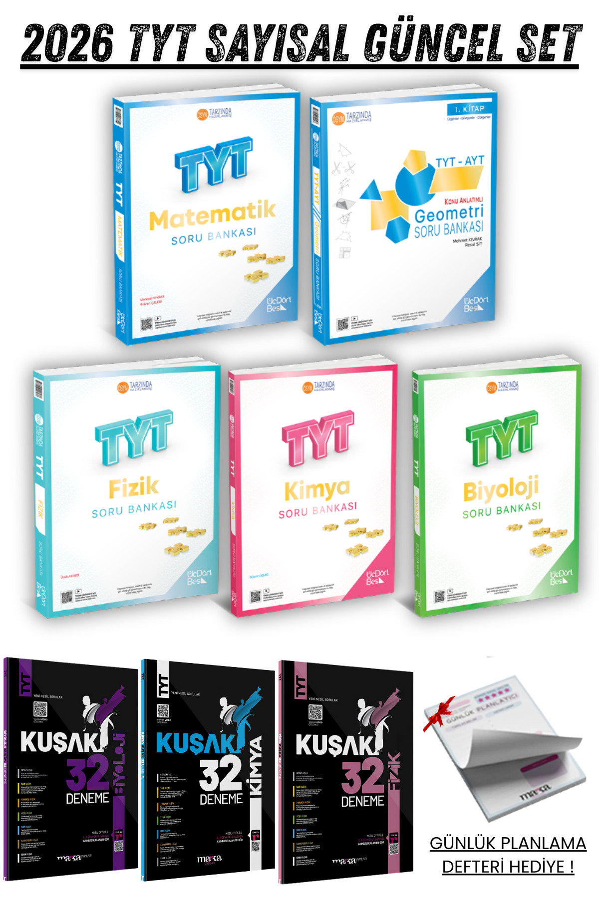 1_org_zoom-205.jpg 345 Sayısal - 2026 Tyt Matematik Geometri Fizik Kimya Biyoloji Soru Bankası Ve 3 Kitap Deneme Hediye - Görsel 1