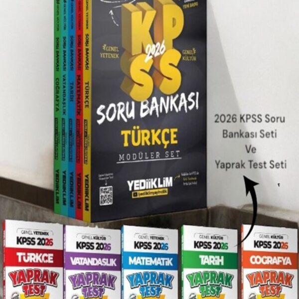 2026 KPSS Genel Yetenek Genel Kültür Tamamı Çözümlü Soru Bankası Seti-2026 KPSS Yaprak Test Seti