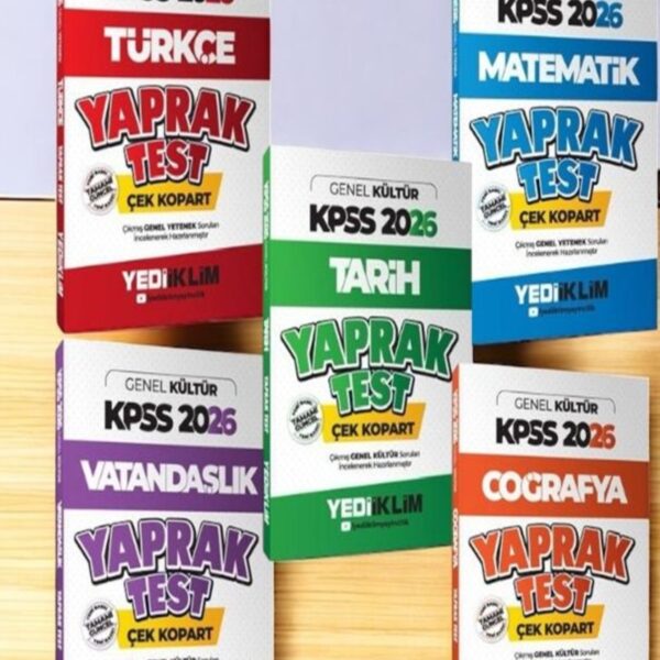 2026 KPSS Genel Yetenek Genel Kültür Çek Kopart Yaprak Test 5 li Set