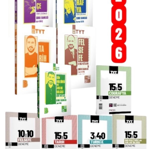 2026 TYT Sözel Türkçe-Tarih-Coğrafya-(2025 Felsefe Soru Bankası Din Kültürü) 5'li Set + 5'li Deneme