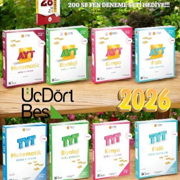 2026 Tyt Ayt Sayısal Fen Bilimleri Tamamı Çözümlü Soru Bankası Tyt Ayt 8'li Set-28 Adet Fen Denemesi