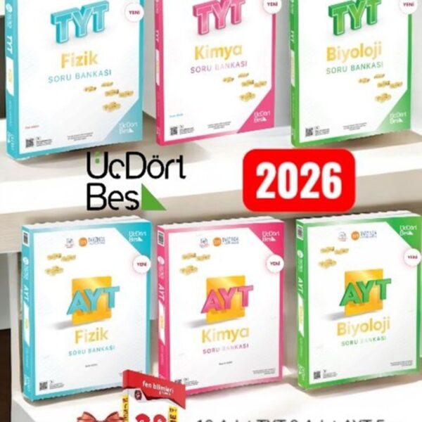 345-2026 TYT AYT Fizik Kimya Biyololoji Soru Bankası Fen Bilimleri Sayısal Set-TYT AYT 28 Deneme