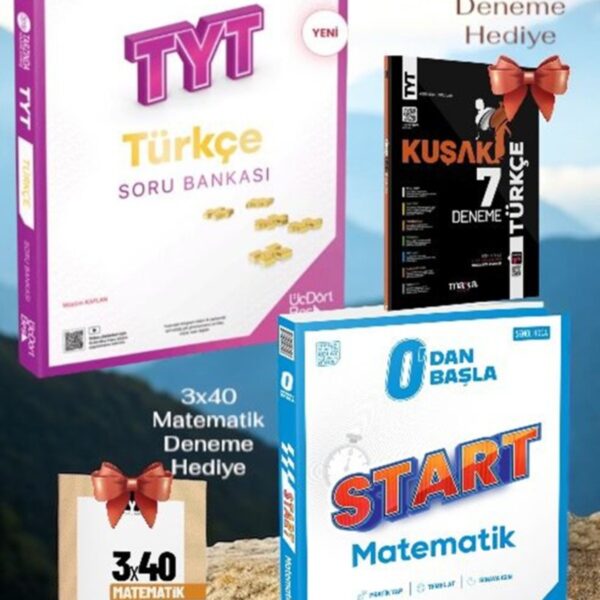 2026 TYT-AYT 345 Sıfırdan Start matematik-2026 TYT 345 Türkçe Soru Bankası Ve TYT Deneme Seti Hediye