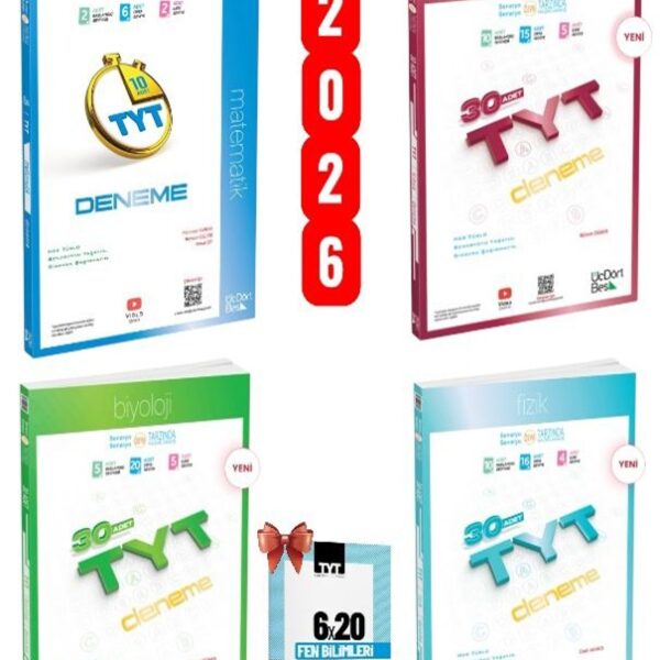 Üç Dört Beş Yayıncılık 2026 Tyt Sayısal Matematik- Fizik - Kimya - Biyoloji Tyt Deneme Seti