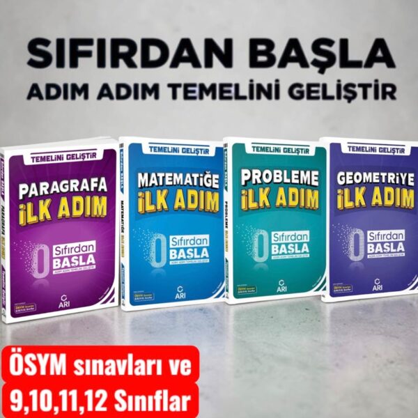 Arı Yayıncılık 2027 Tyt-Ayt-Kpss-Yks-Lise Tüm Adaylar Sıfırdan Başlangıç Paragraf-Matematik-Geometri-Problemler Seti
