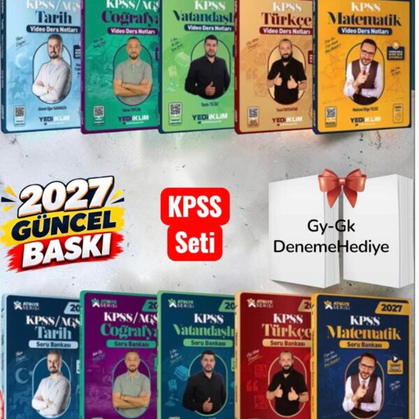 Yediiklim Yayınları 2027 Kpss Atölye Serisi Genel Yetenek Genel Kültür Video Ders Notları ve Tamamı Video Çözümlü Soru Bankası
