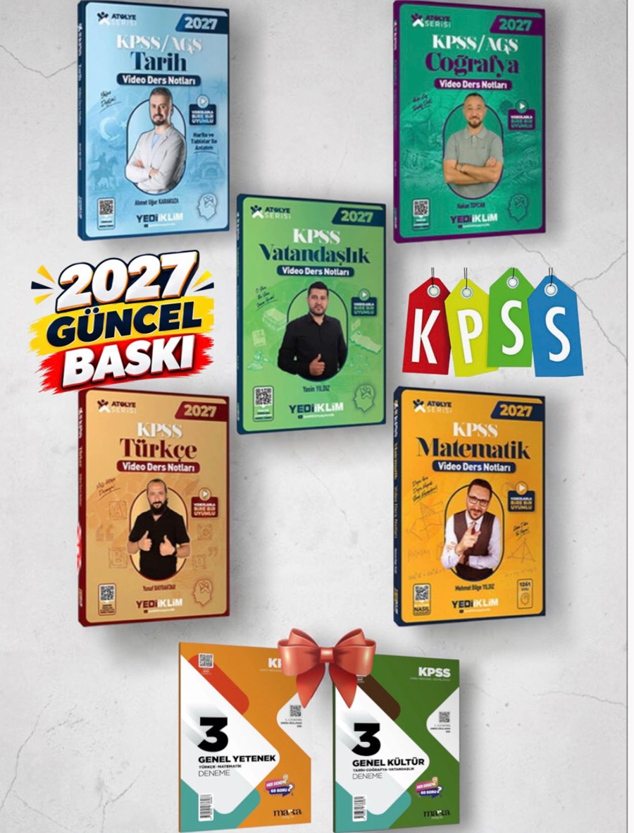 999ıjun Yediiklim Yayınları 2027 Kpss Atölye Serisi Genel Yetenek Genel Kültür Video Ders Notları 5 Li Set-Kpss Deneme - Görsel 1